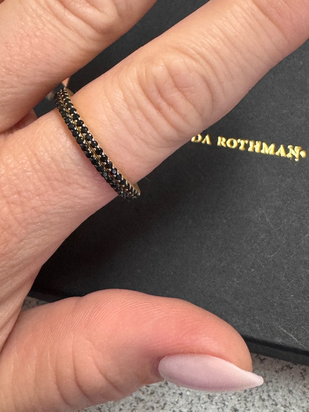 Freida Rothman Black Pave Stacking Ring - Picture 2 of 4